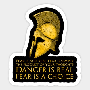 Motivational & Inspiring Stoic Quote Ancient Greek Hoplite Helmet Sticker